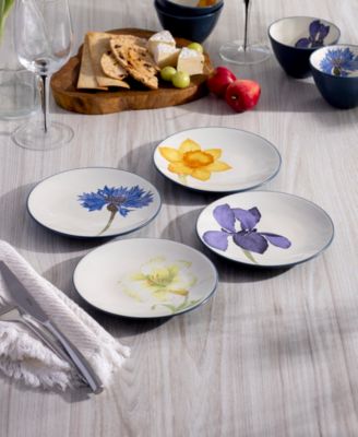 Set of 4 Colorwave Mini Floral Appetizer Plates