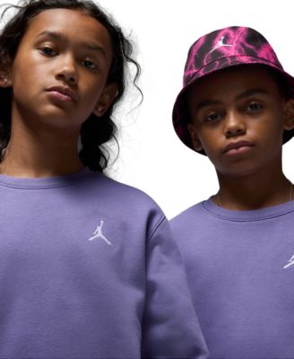 Girls' 7-16 Fleece Crewneck with Ribbed Trim Sweatshirt