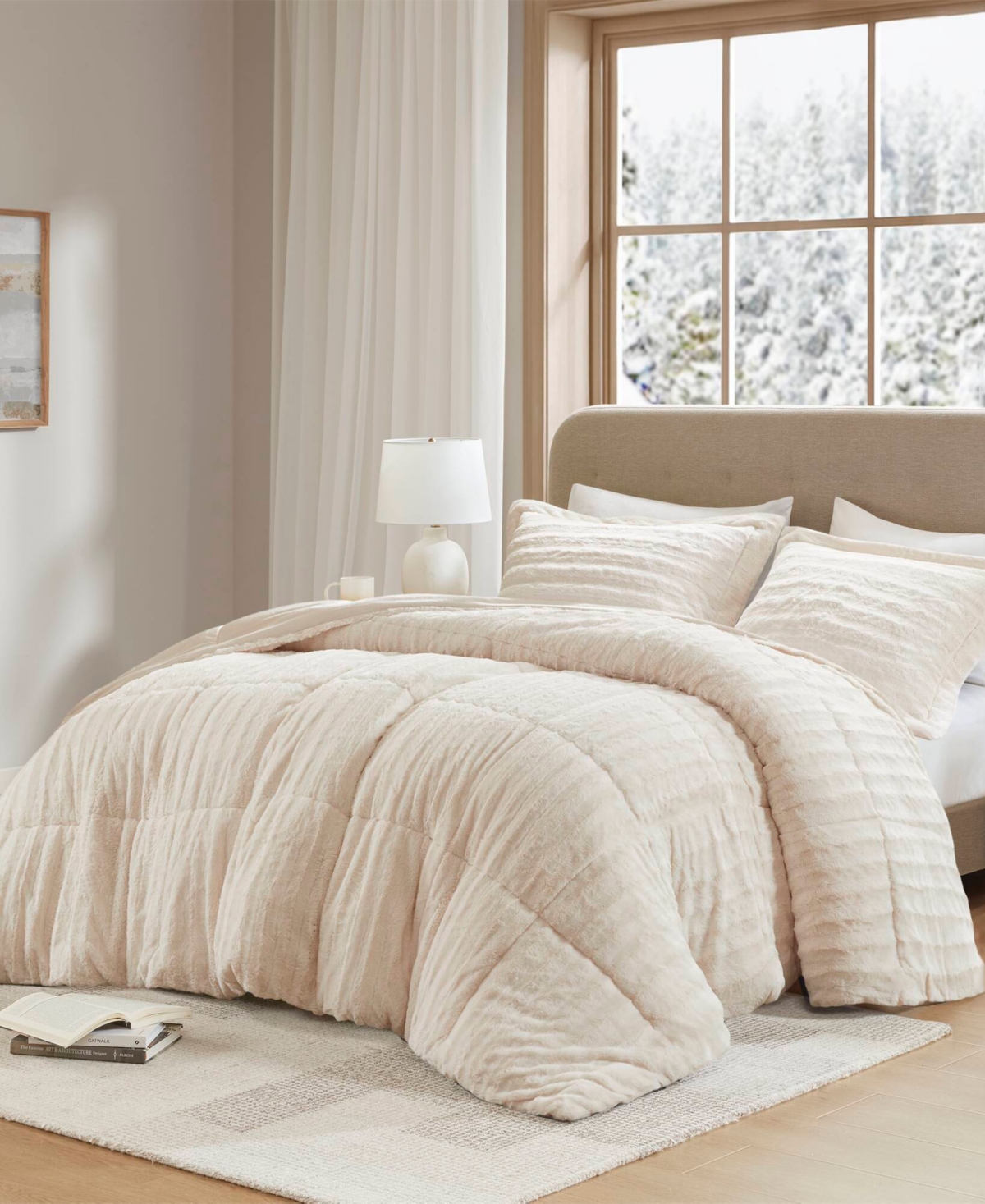 Madison Park Duke Reversible Faux Fur 3-Pc. Comforter Set, Full/Queen