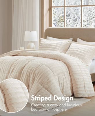 Madison Park Duke Reversible Faux Fur 3-Pc. Comforter Set, Full/Queen