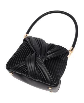 Women's Pleated Knot Box Handle Bag