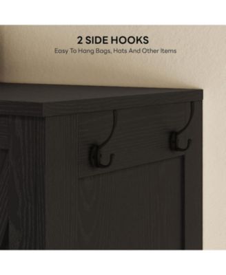 Black Armoire Wardrobe Closet 70 Inches with Mirror, 2 Doors, Drawer, and Shelves