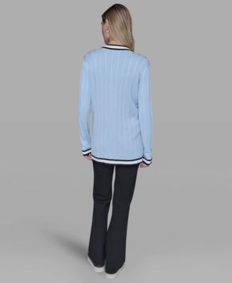 Women's V-Neck Contrast Cardigan