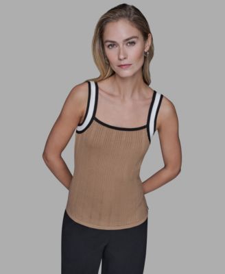 Women's Contrast Sleeveless Tank Top