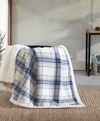 CLOSEOUT! Plaid Cotton Yarn Dye Flannel Reversible Throw, 60" x 50"