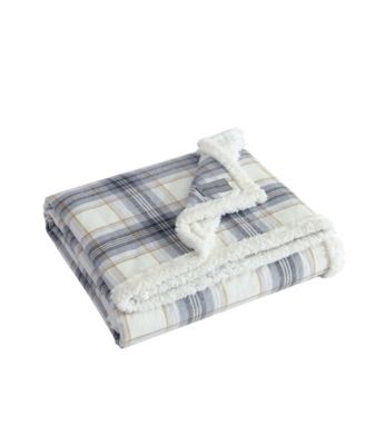 CLOSEOUT! Plaid Cotton Yarn Dye Flannel Reversible Throw, 60" x 50"