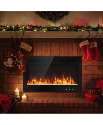 40-Inch Electric Fireplace Recessed with Thermostat