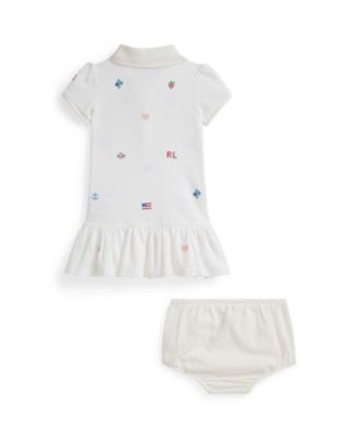 Baby Girls' Embroidered Polo Dress and Bloomer, 2-Piece Set