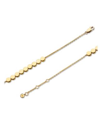 Round Link Chain Bracelet in Gold Plated Sterling Silver, Adj 6.5/7.0/7.5 inch
