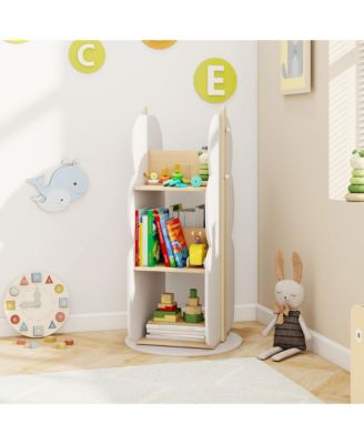 Kid's Rotating Bookshelf w/5 Shelves 360° Rotatable Display Shelf for Kid's Room