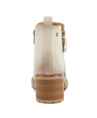 Women s IRIE Burnished Almond Toe Booties with Outside Zipper and Toggle Detail