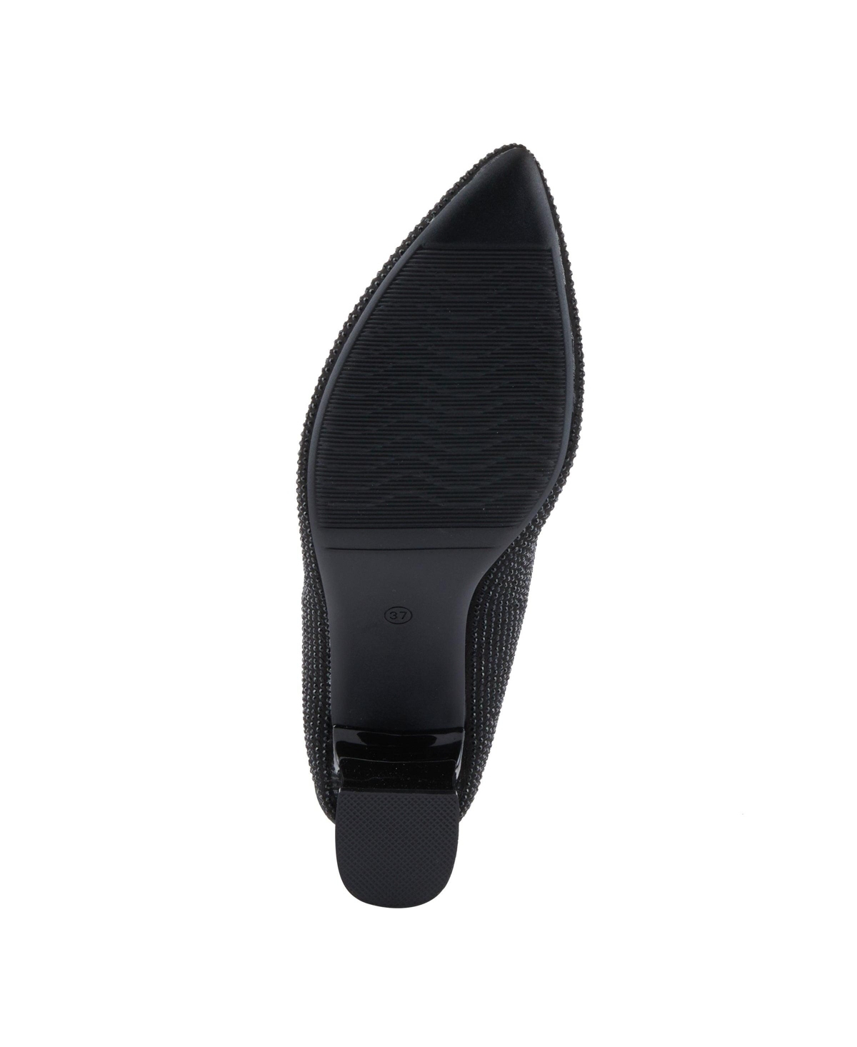 Patrizia Women's Senna Crystal-Embellished Pointed Toe Block Heel Pumps – Slip-On Dress Shoes