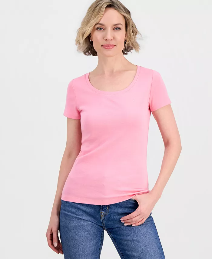 Women's Cotton Short-Sleeve Scoop-Neck Tee