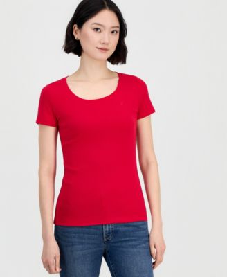 Women's Cotton Short-Sleeve Scoop-Neck Tee