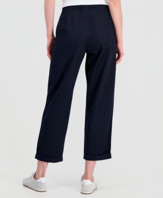 Jeans Women's Solid Cuffed Pull-On Pants