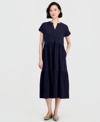 Women's Cotton Tiered Midi Dress