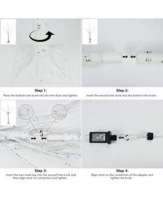 Fall Decor Party Indoor Outdoor 2 Pack Lighted Birch Trees