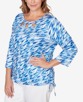 Plus Size Printed 3/4 Sleeve Top