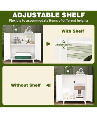 Modern Cat Litter Box Enclosure, White Hidden Litter Box Furniture Cat Washroom Storage With Lock Sisal Door for Rooms