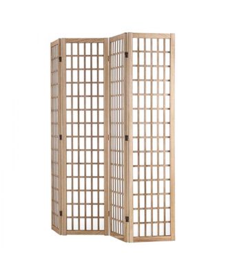 4-Panel Folding Japanese Room Divider for Indoor Privacy