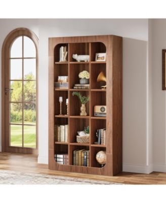 70.8-Inch Tall Kitchen Pantry, Rustic Cube Cabinet with 15 Open Shelves