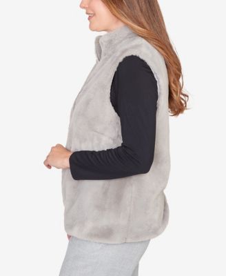 Women's Stockbridge Plush Faux Fur Zip Front Vest Jacket
