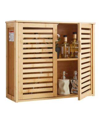 Bathroom Wall Cabinet with Doors and Adjustable Shelves