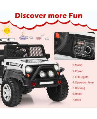 12V Kids Electric Ride On Truck with Remote Control and Operation Lever