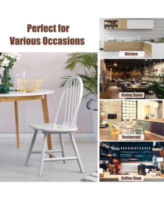 Set of 4 Vintage Windsor Dining Side Chair Wood Spindleback Kitchen Room