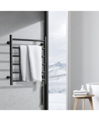 6-Bar Wall Mounted Heated Bathroom Rack Towel Warmer Rack