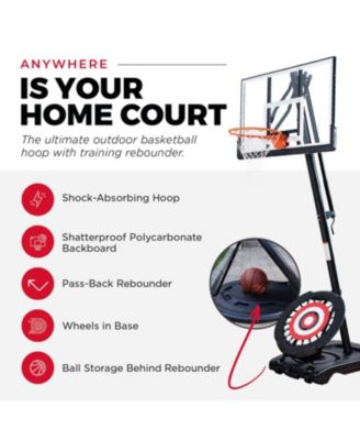 Portable Basketball Hoop, Adjustable Height, 50" Backboard & Rebounder