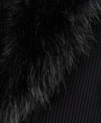 Women's Fur-Effect Collar Cardigan