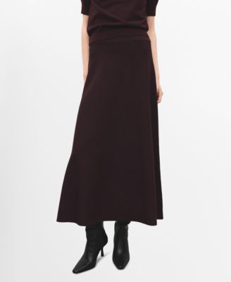 MANGO - Women's Wool-Blend Knitted Skirt