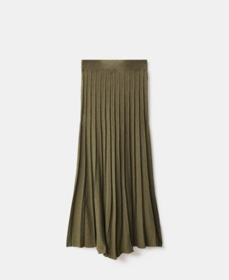 MANGO - Women's Pleated Knit Skirt