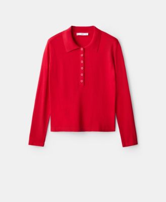 Women's Long-Sleeved Polo-Neck Sweater