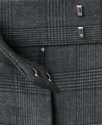 Women's Pleated Check-Print Suit Pants