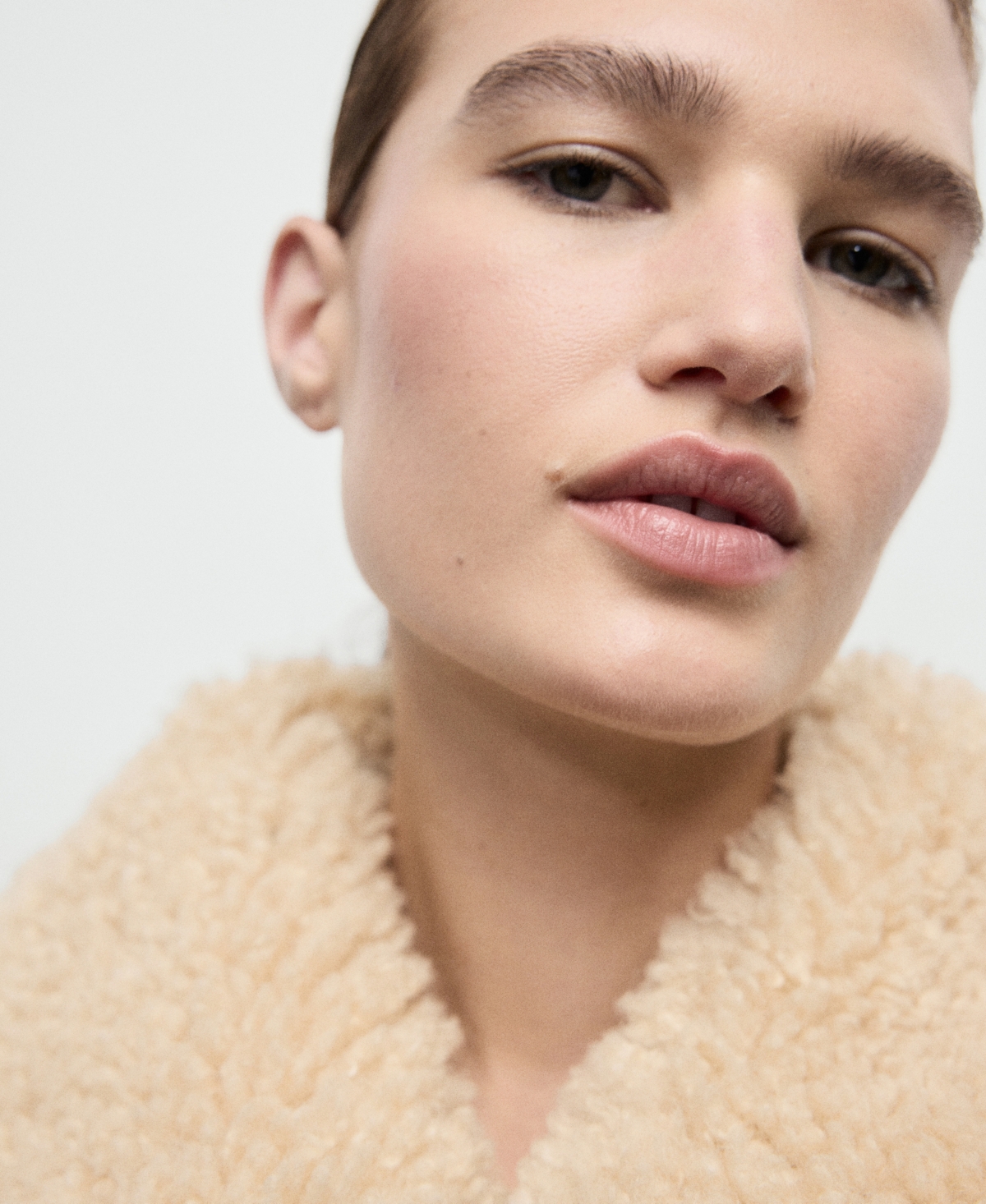 Mango Shearling And Suede-effect Jacket Brown In Brown