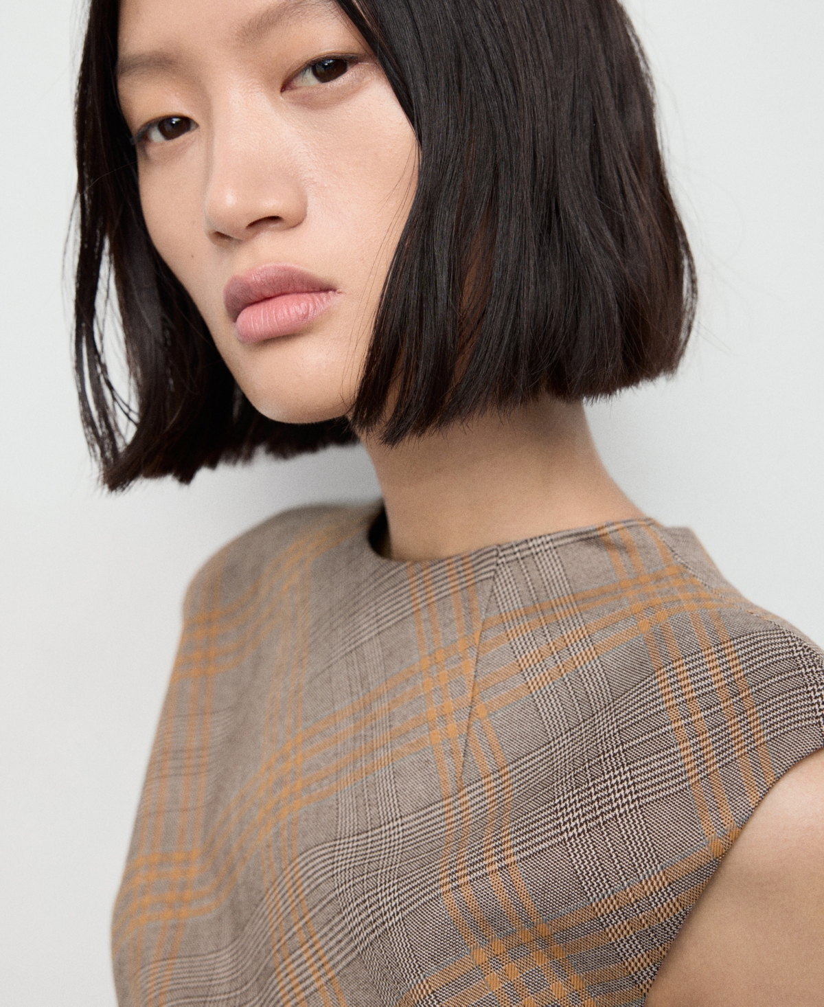 Mango Women's Fitted Check Top