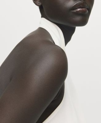 Women's Draped Neck Satin Blouse