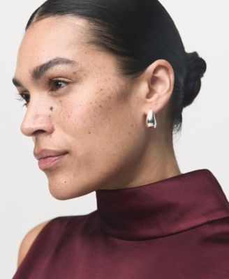 Women's High Collar Satin Blouse