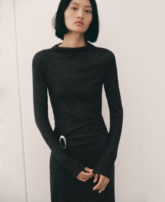 Women's Ring Detail Ruched Dress