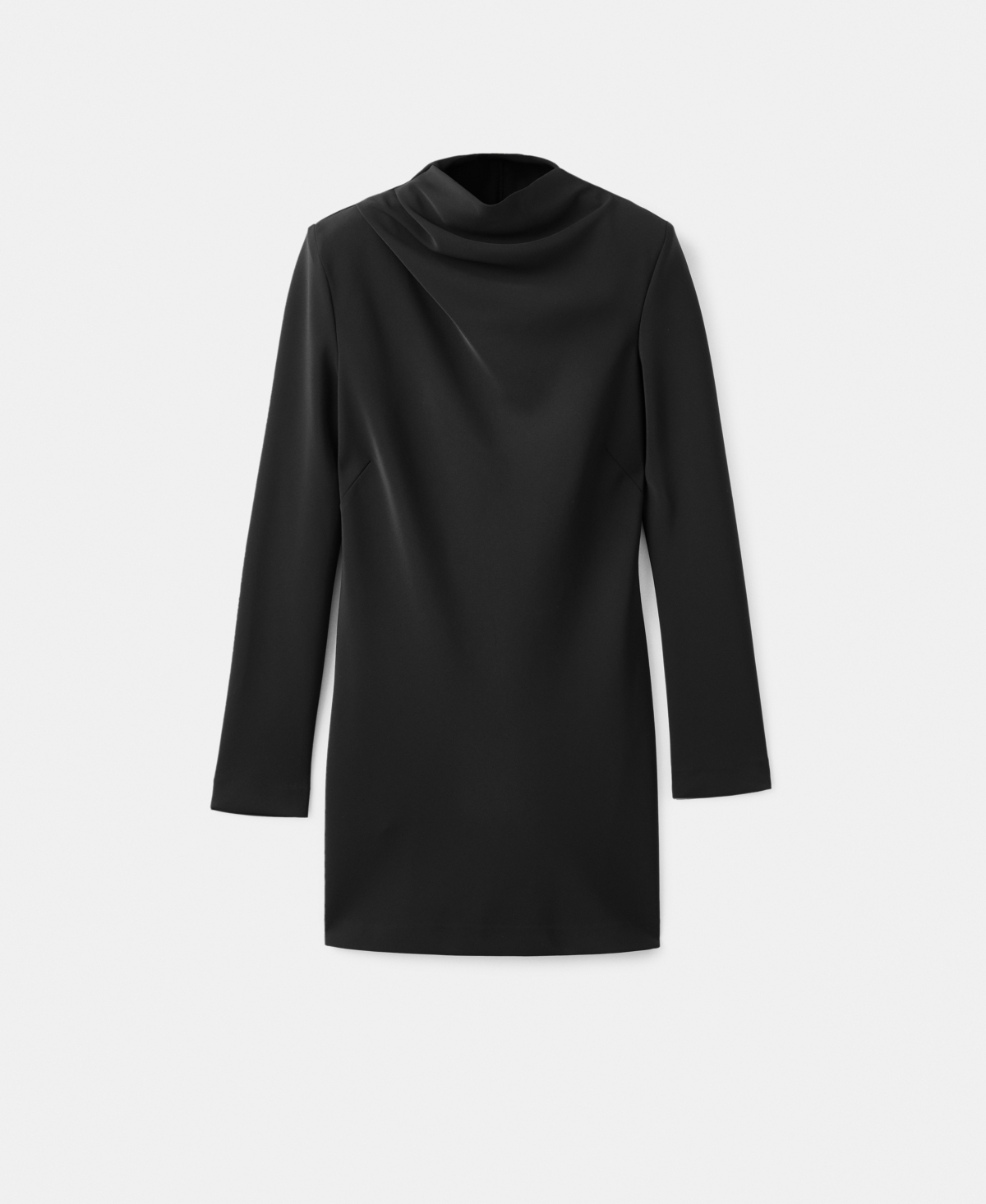 Mango Women's Draped Neck Long-Sleeved Dress