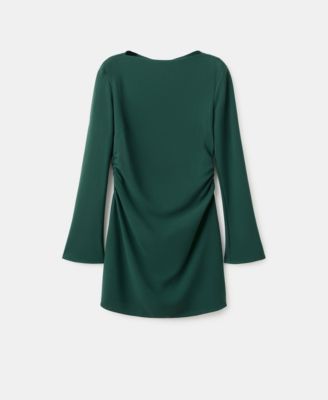 Women's Boat-Neck Ruched Dress