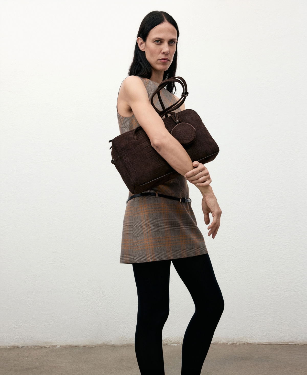 Mango Women's Check Belt Dress