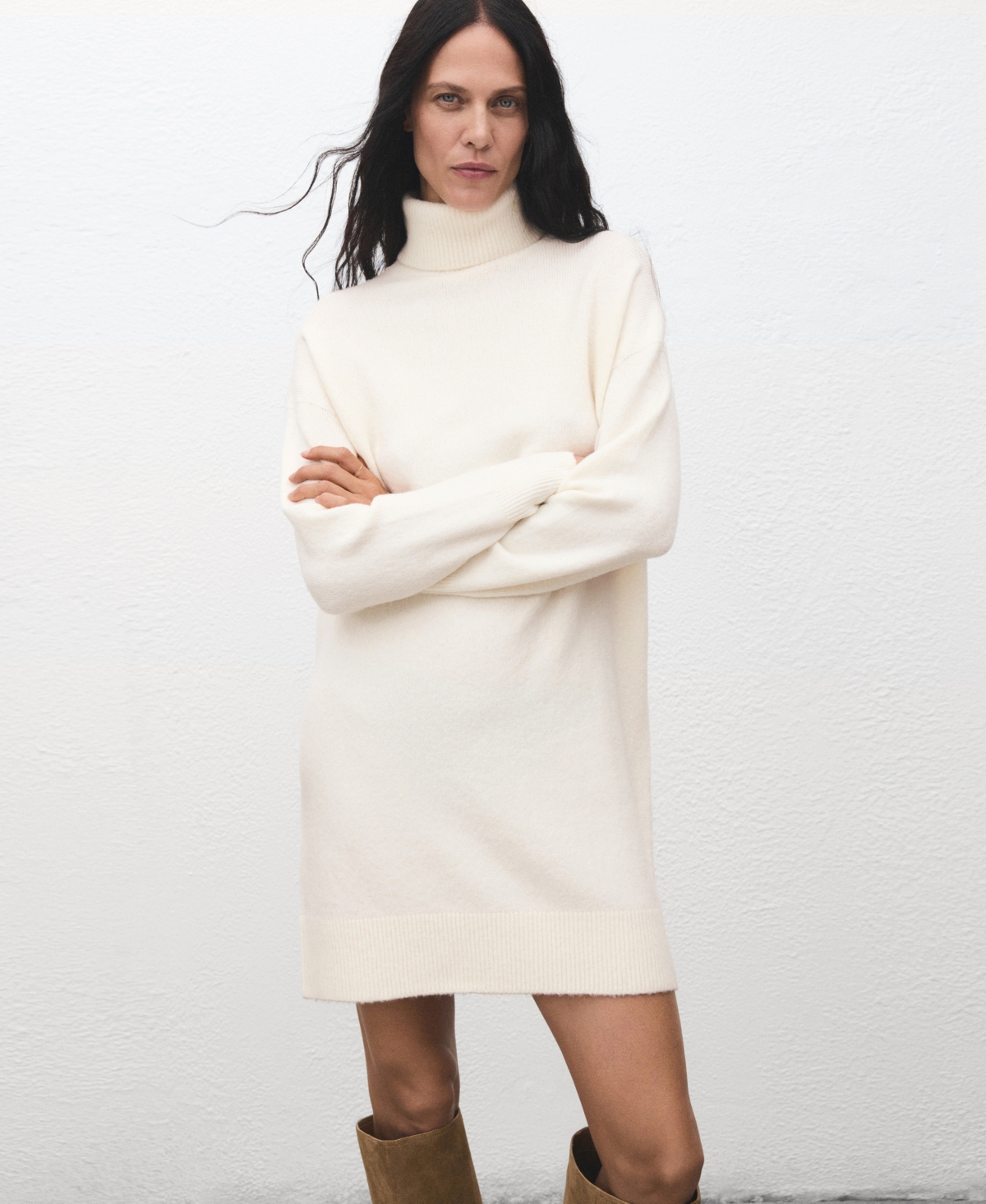 Mango Women's Knitted Turtleneck Dress