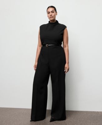 Women's Draped Neck And Belt Jumpsuit