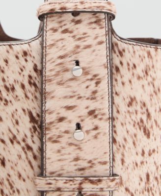 Women's Leather And Fur Bucket Bag