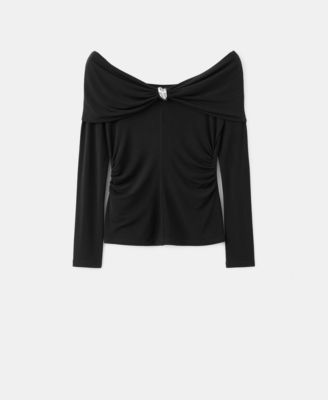 Women's Metallic Detail Strapless T-Shirt