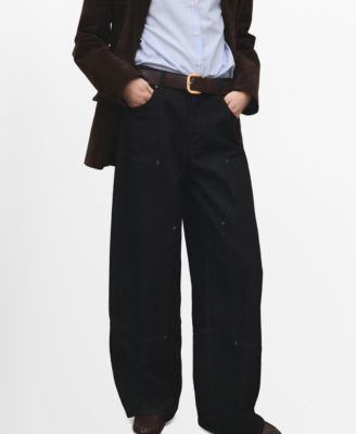 MANGO - Women's Patches Barrel Jeans