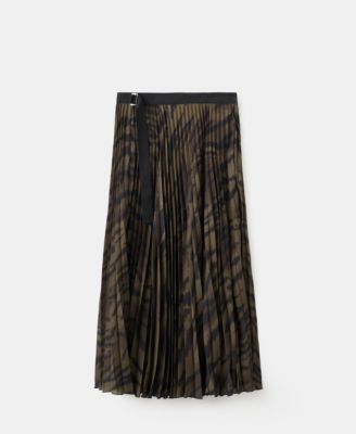 Women's Belt Pleated Skirt